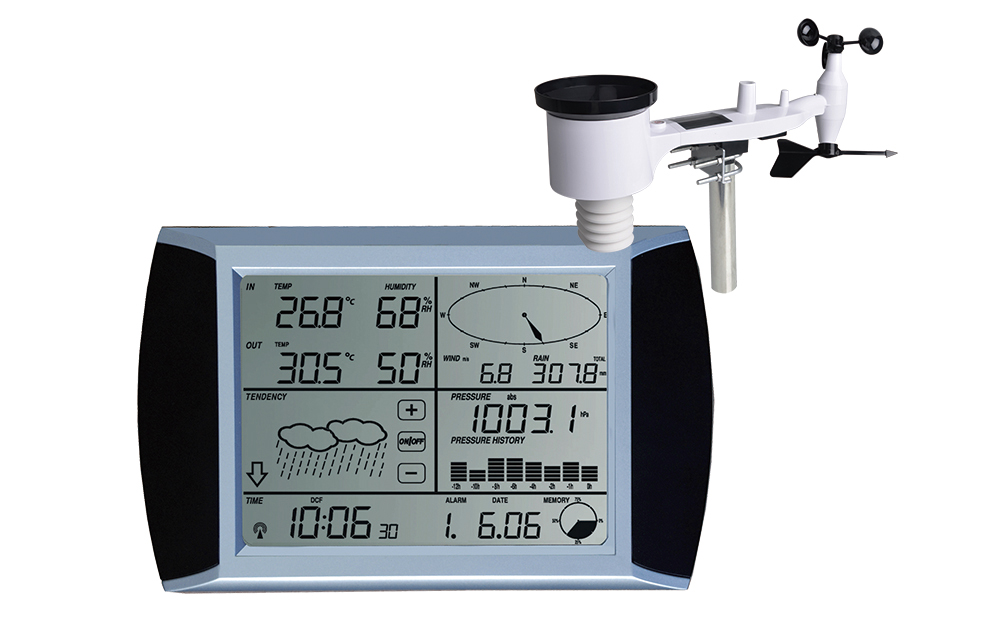 WN1080 Solar powered touch panel Weather Center with PC interface